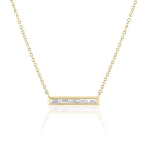 Baguette Bar Necklace yellow gold