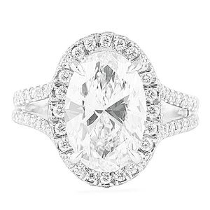 3.15 ct Oval Diamond Platinum Engagement Ring