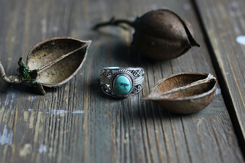 example of a cabochon turquoise set into a ring