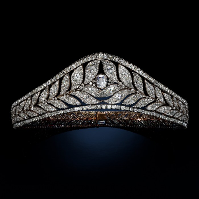 A diamond tiara, circa 1830, Tiaras exhibition at Sotheby’s, June 2022