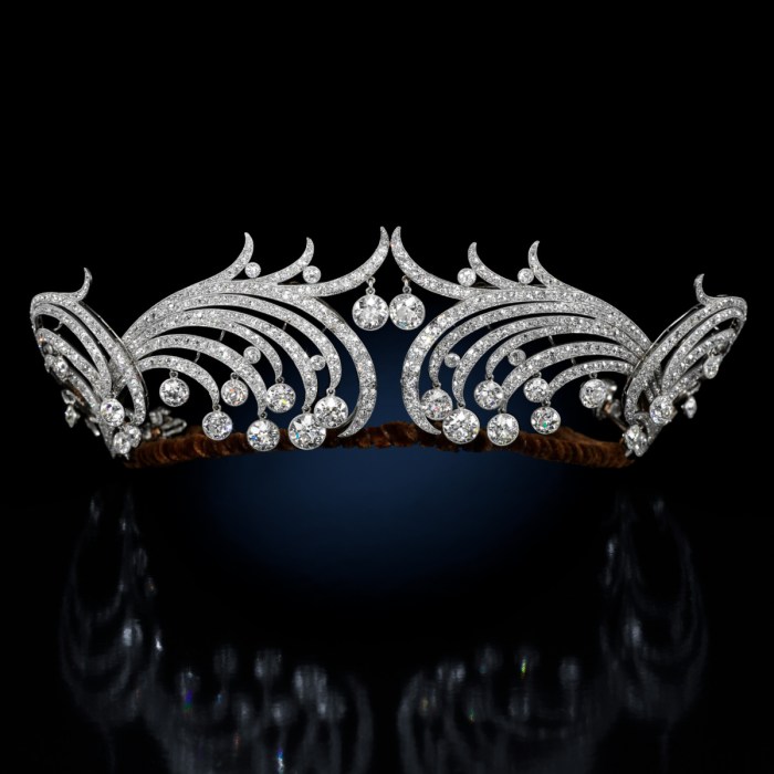 An important diamond waveform tiara, Cartier, 1904, Tiaras exhibition at Sotheby’s, June 2022