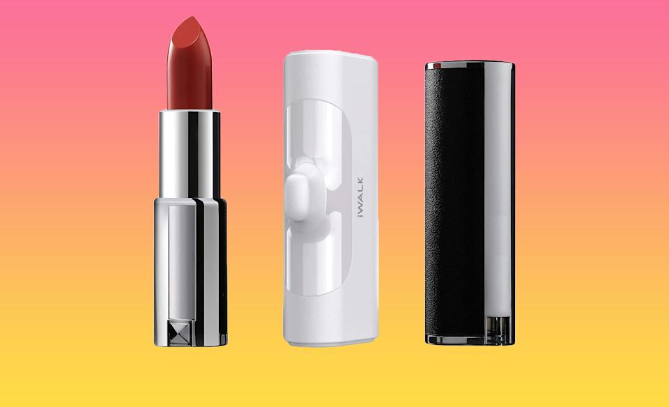 iWalk portable charger with tube of lipstick (Photo: iWALK)