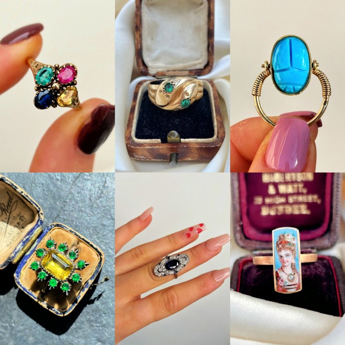 A selection of antique and vintage rings from family-owned antique jewelry dealer GemBank1973.