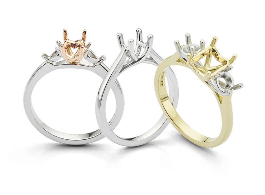 how many grams of gold are in an engagement ring - assorted mounts without diamonds